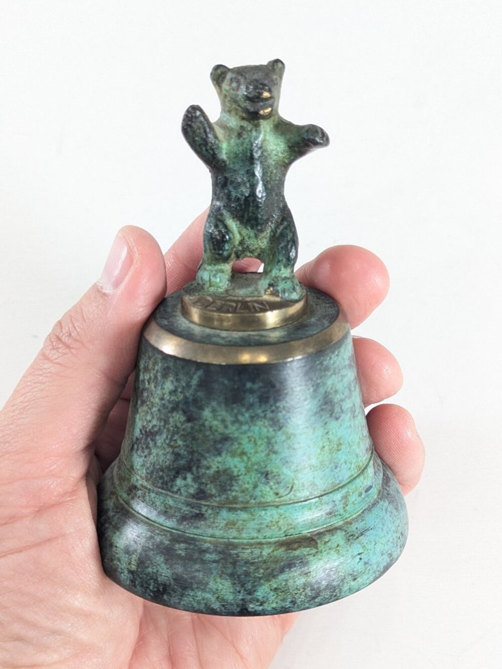 German bronze or brass Bear handled table bell